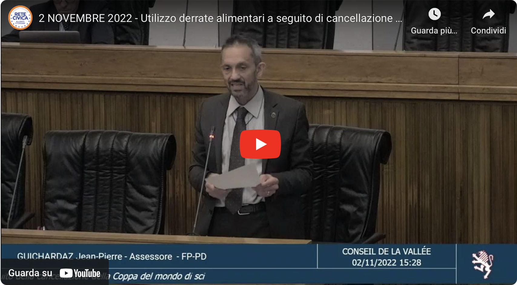 2/11/22 – Utilizzo derrate alimentari a seguito della cancellazione della Coppa del Mondo di Sci